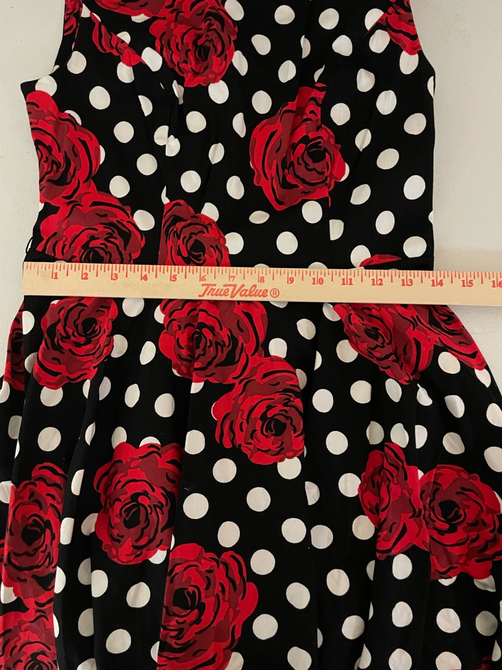 Grace Karin Retro Swing Black Polka Dot Dress with Red Rose Print - Picture 4 of 5
